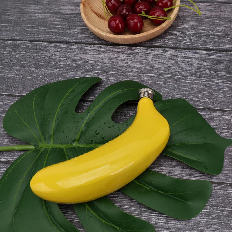 5 OZ Stainless Steel Banana Wine Bottle Wine Whisky Pot Bottle Hip Flasks Drinker Alcohol Bottle Portable Drinkware Bottle