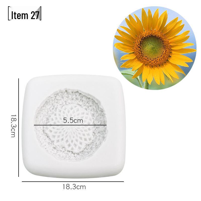 Силиконовая форма для мастики - Набор лепестков и листьев, пищевая, для тиснения на дереве и цветах.