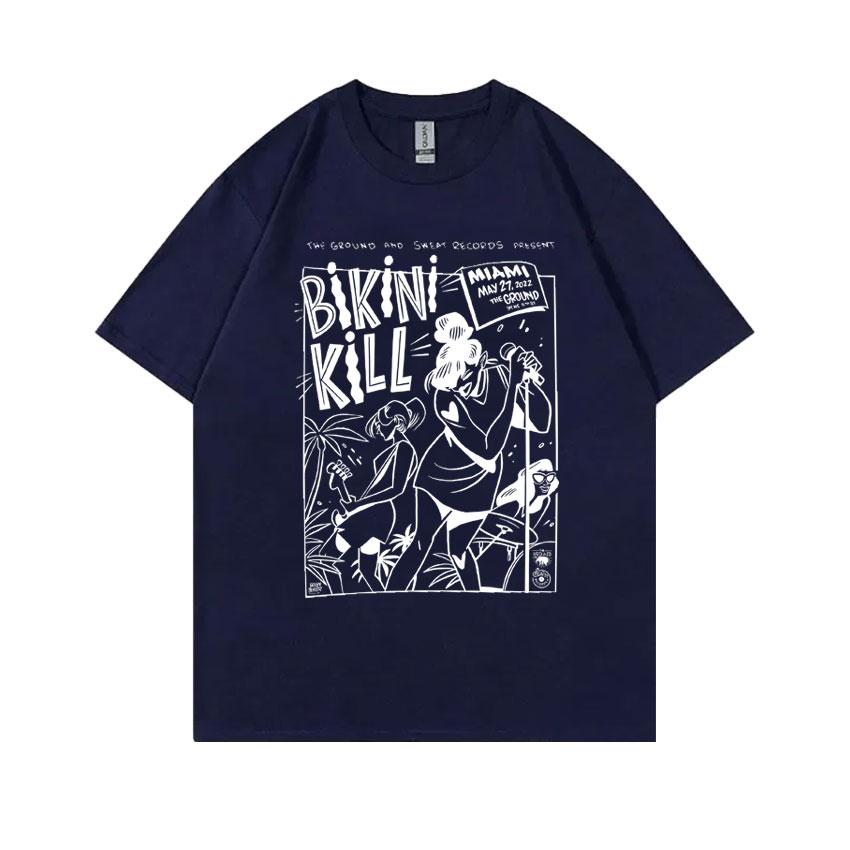 Riot Grrrl Kathleen Hanna T Shirt Punk Rock Band Bikini Kill Miami The Ground Print T-shirts Men Women Casual Oversized Tshirt