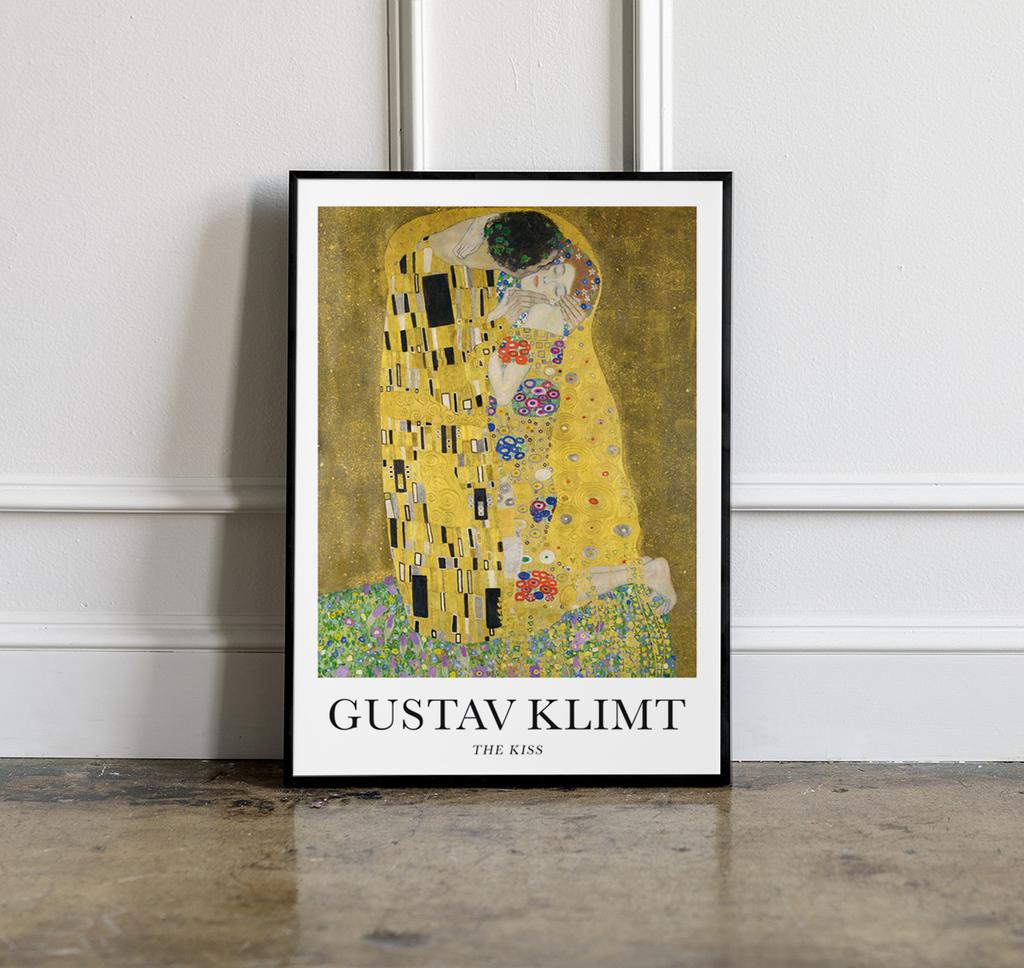 Плакат Густав Климт поцелуй