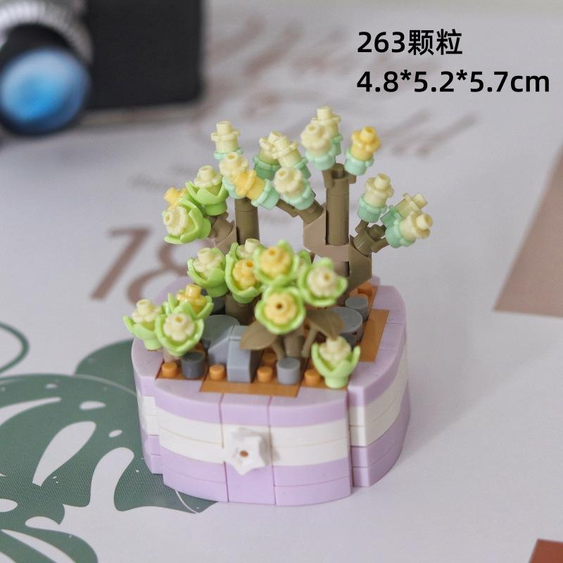 Цветочный конструктор для детей от 6 до 10 лет Кирпичики Образовательные игрушки Мини-конструкторы для детей Девочка от 5 до 7 лет Игры