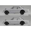 Aoshima Bunka Kyozai (AOSHIMA) 1/24 Scale Rakupla Snap Car Series KPGC10 Skyline HT 2000GT-R 1970 Silver Pre-Colored Plastic Model Kit 01-SI