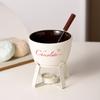 Fondue Pots Set with Fork for Chocolate,Cheese,Candy,Appetizer Tealight Porcelain Melting Pots Ceramic Butter Warmers Set