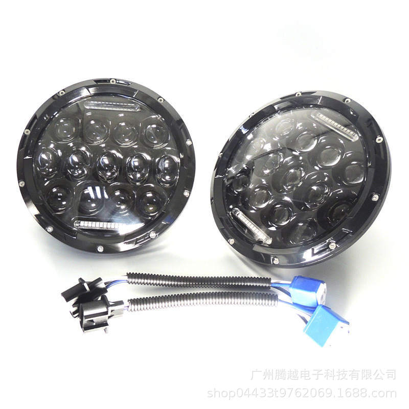 7-дюймовая 75 Вт сверхяркая фара для мотоцикла Harley с линзой из поликарбоната и литым алюминиевым корпусом