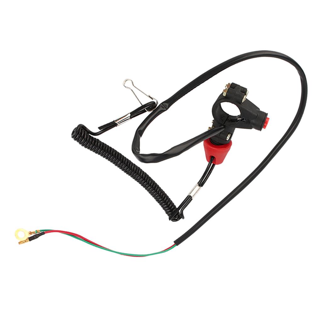 1x Engine Cord Lanyard Kill Stop Switch Safety Tether 12V CO For Motor ATV Boat