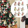 18 шт. со шнурком Деревянная подвеска «Снеговик» Мультяшный стиль Украшения для рождественской елки Праздничный декор