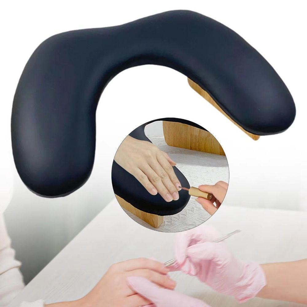 U-shaped Foldable Nail Pillow Wooden Base Manicure Hand Pillow Nail Accessories