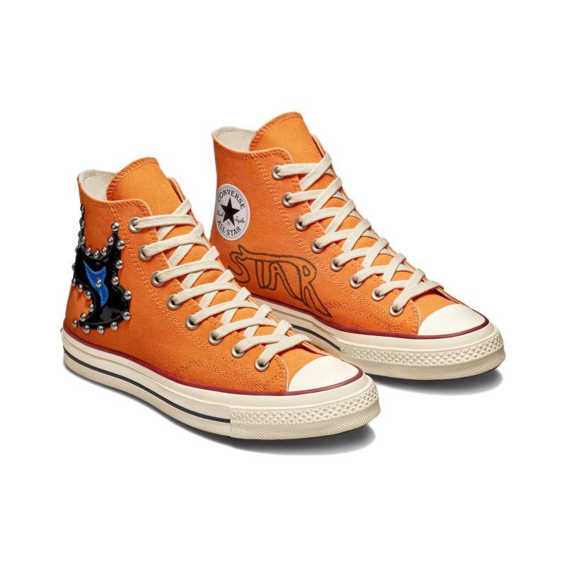 Come Tees X Converse Chuck Taylor All Star 1970s Trendy Casual High-Top Espadrilles Unisex Bright Orange