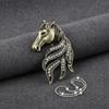 Luxury Rhinestone Horse Head Brooches Jewelry Accessories Suit Coat Brooch  Casual Party