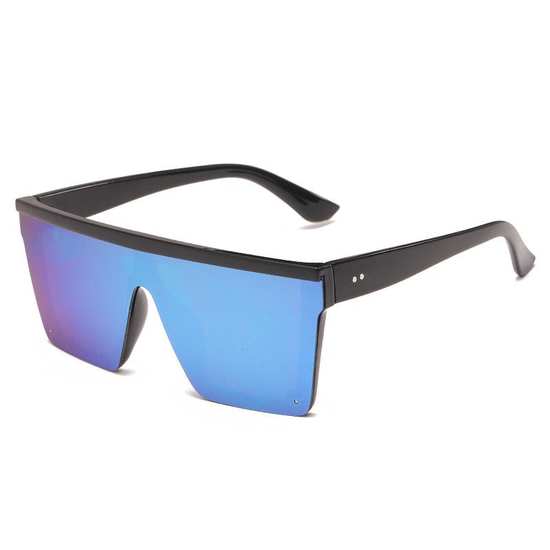 Модные унисекс UV400 большие цельные солнцезащитные очки с плоским верхом в ретро-стиле квадратные женские винтажные зеркальные очки