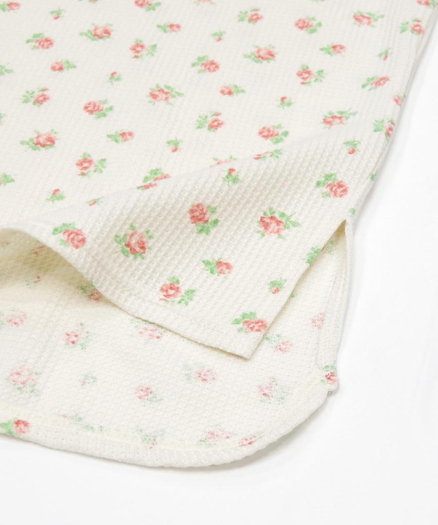 Pajama Set Waffle Flower Pattern Short Sleeve Shorts 3P Set Pink [JE Morgan] & Women's