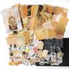 Sticker Collage Material Assortment Flake Design Paper Pack of 200 Sheets Large Retro Background Lots of Stylish and Cute Stickers for Vintage English