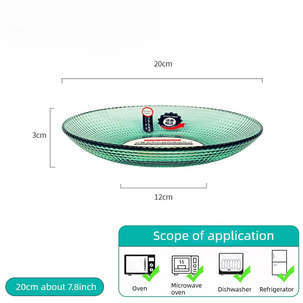 PIGE HOME High Borosilicate Glass Tableware Emerald Green Light Luxury Salad Bowl Dinner Plates Heat-resistant Glass Water Cups