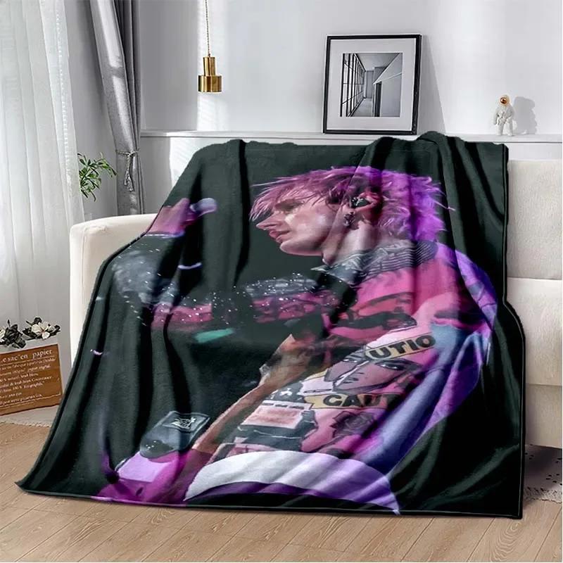Постер Machine Gun Kelly Напечатанное Фланелевое Теплое Одеяло Рэпер Музыкальное Искусство Одеяла Спальня Диван Кровать Путешествие