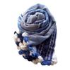 All Over the Pompom Cotton X [.a World] Stole, 100% Cotton, Large, Embroidered, Spring/Summer, Scarf, Women's (Blue Navy)
