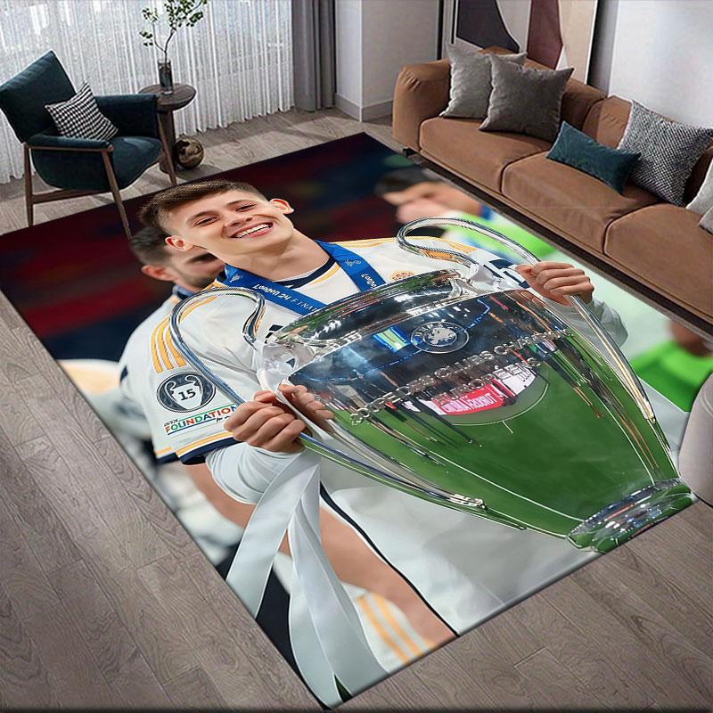 Guler Flannel Printed Carpet, Home Sofa Decoration for Living Room & Bedroom, Non‑Slip Play Flannel Floor Mat for Game Room
