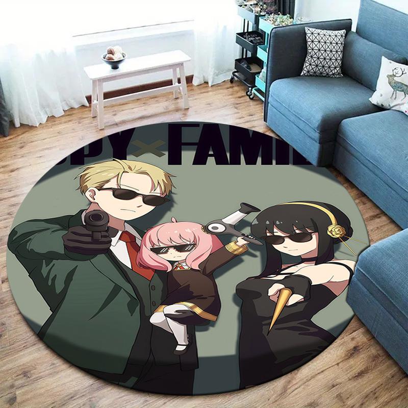 Ковер круглый Spyfamily Ковер для гостиной спальни дивана игровой комнаты Декор Нескользящий коврик для пола