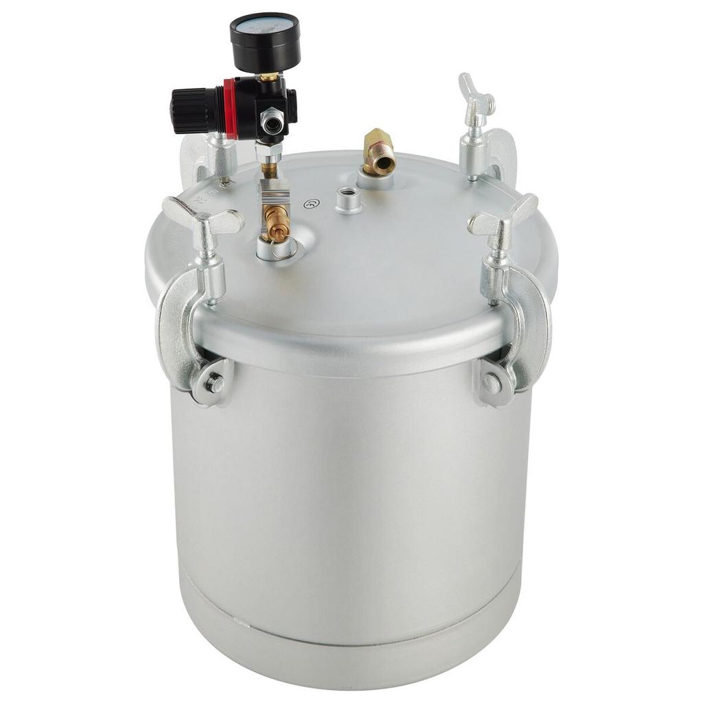 Commercial Paint Pressure Tank 2.5 Gallons Pressure Pot Tank 10L Pressure Paint Pot Feed Spray Gun 1.5mm Nozzle Paint Sprayer for 10L Capacity