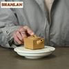 110 мл Эстетичные Исинские Фиолетовые Глиняные Чайники Ручной Работы Квадратный Горшок с Бамбуковым Листом Чайник из Необработанной Глины Секции Набор для Чая Цзыша Украшения