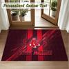 Crystal Velvet Square Rug Custom NameBoston Red Sox Pattern Non Slip Home Floor Decor Rug
