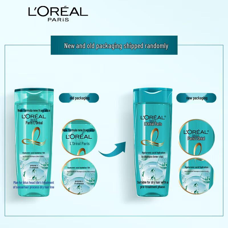 Dove Nourishing Shower Milk & L'Oréal Hyaluronic Acid Anti-Dandruff Shampoo Set