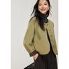 VICTORIA&VERA Women's Winter Designer Color-Block Wool Blend Short Coat V9017D03