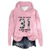 Women's Hooded Long Sleeve Printed Flannel Top Hooded Sweatshirt