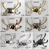 Tuqiu Bathroom Towel Hooks Wall Robe Hooks Black Kitchen Hanger Hook Gold Key Hat Bag Hanger Holder Clothes Hook 5 colors