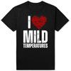 Смешные I Heart Mild Temperatures Любовь Мем Футболки Мужские Чистый Хлопок Юмор Уличная Одежда Футболка Короткий Рукав Унисекс Свободная Одежда