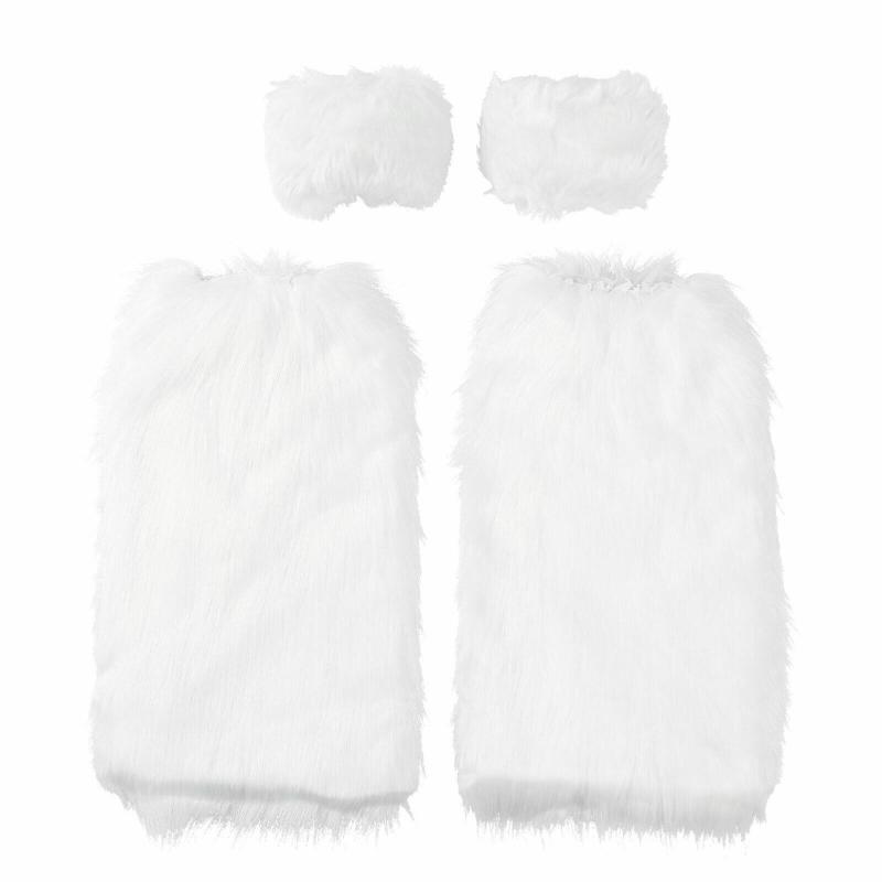 Faux Furs Cuffs Furry Wrist Bands Leg Warmers Wrist Cuffs Warmer Boot Cuffs for Women Party Cosplay Costumes Accessories