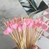 100pcs Bamboo Creative Flower Skewers Cute Toothpicks Fruit Forks Disposable Fruit Skewers