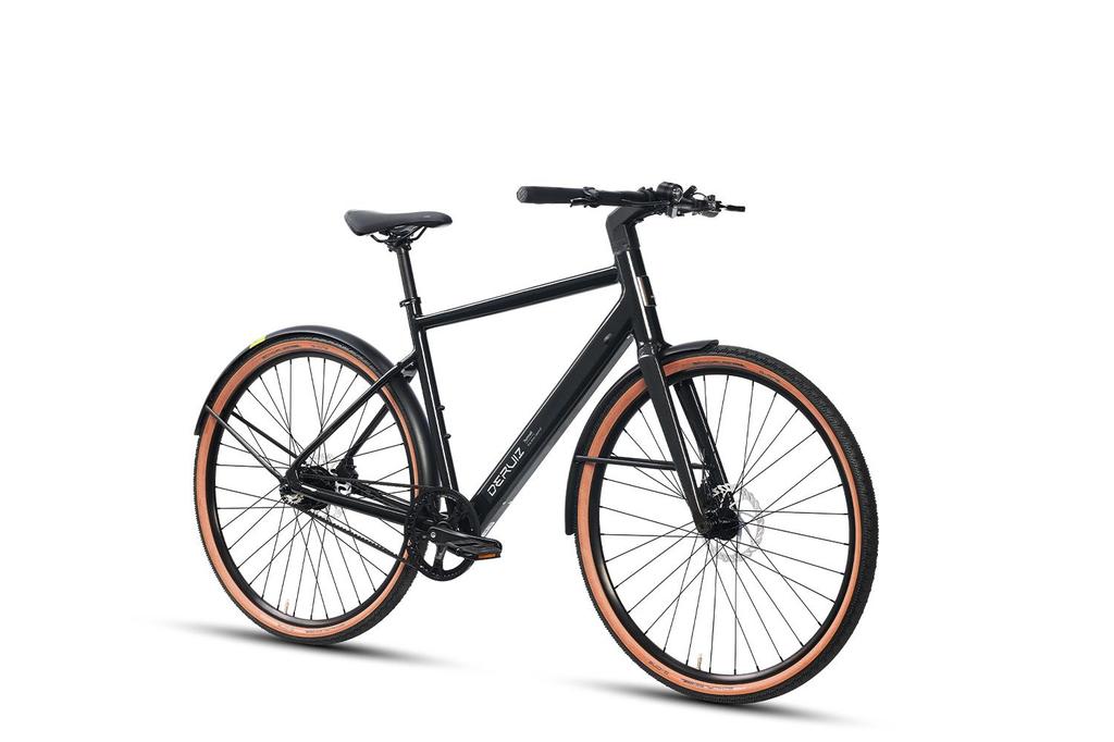 Электровелосипед DERUIZ Turmali 28", 36В 250Вт 35Нм, Ременной привод Gates Carbon Drive, Макс. запас хода 110 км, 17,8 кг, ЧЕРНЫЙ