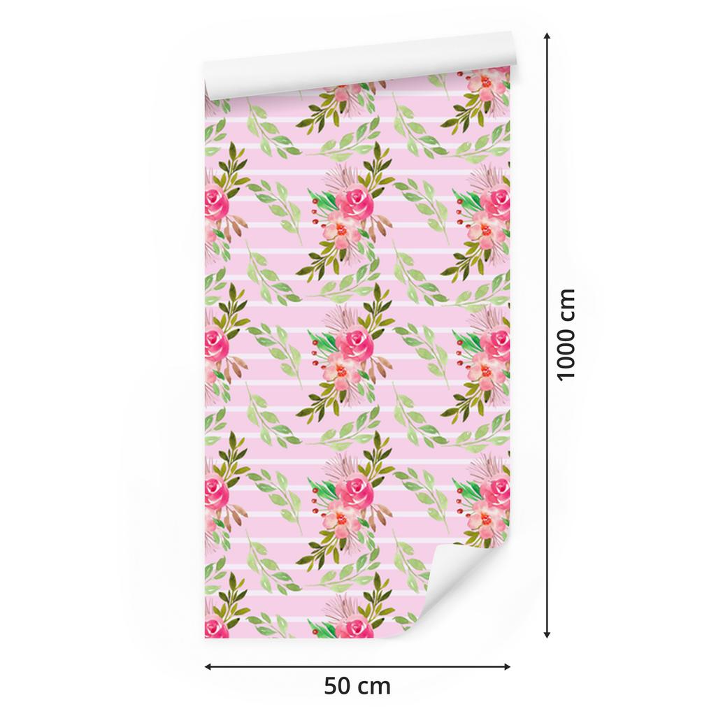 Pink Wallpaper Patterns Powder Pink and Beige for Living Room and Bedroom 50x1000