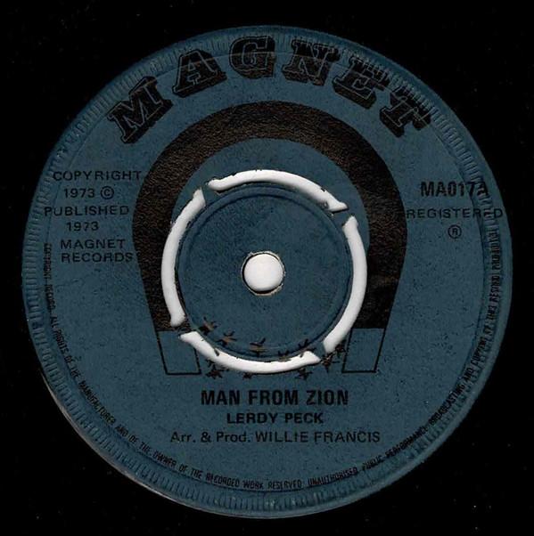 7-дюймовая пластинка LEROY PECK Man From Zion MA017 Magnet 1973 UK Регги Ска Даб Б/у