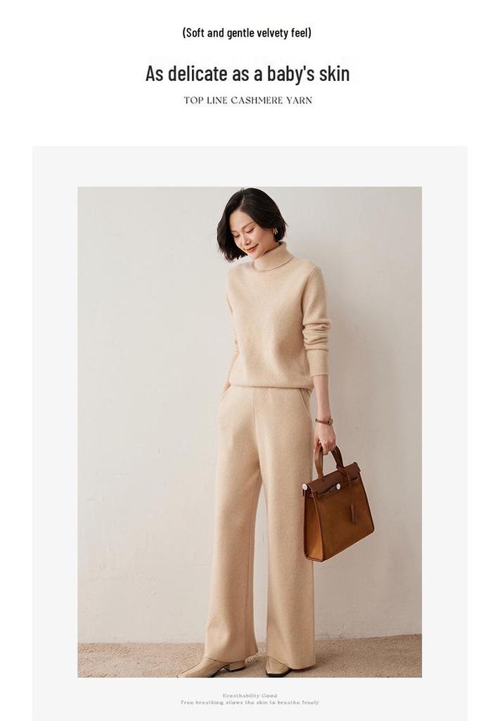 2024 Autumn/Winter Women's Cashmere High Neck Loose Knit Pullover