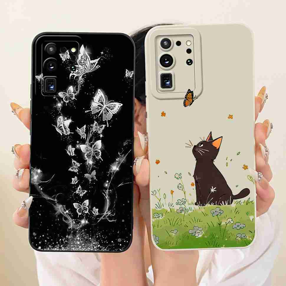 Чехол для Samsung Galaxy S20 Ultra Популярный цвет Цветочный принт Силиконовая задняя крышка Для чехлов телефона Samsung S20 Ultra 4G 5G Fundas