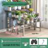 Stainless Steel Multi-Tiered Balcony Plant Stand