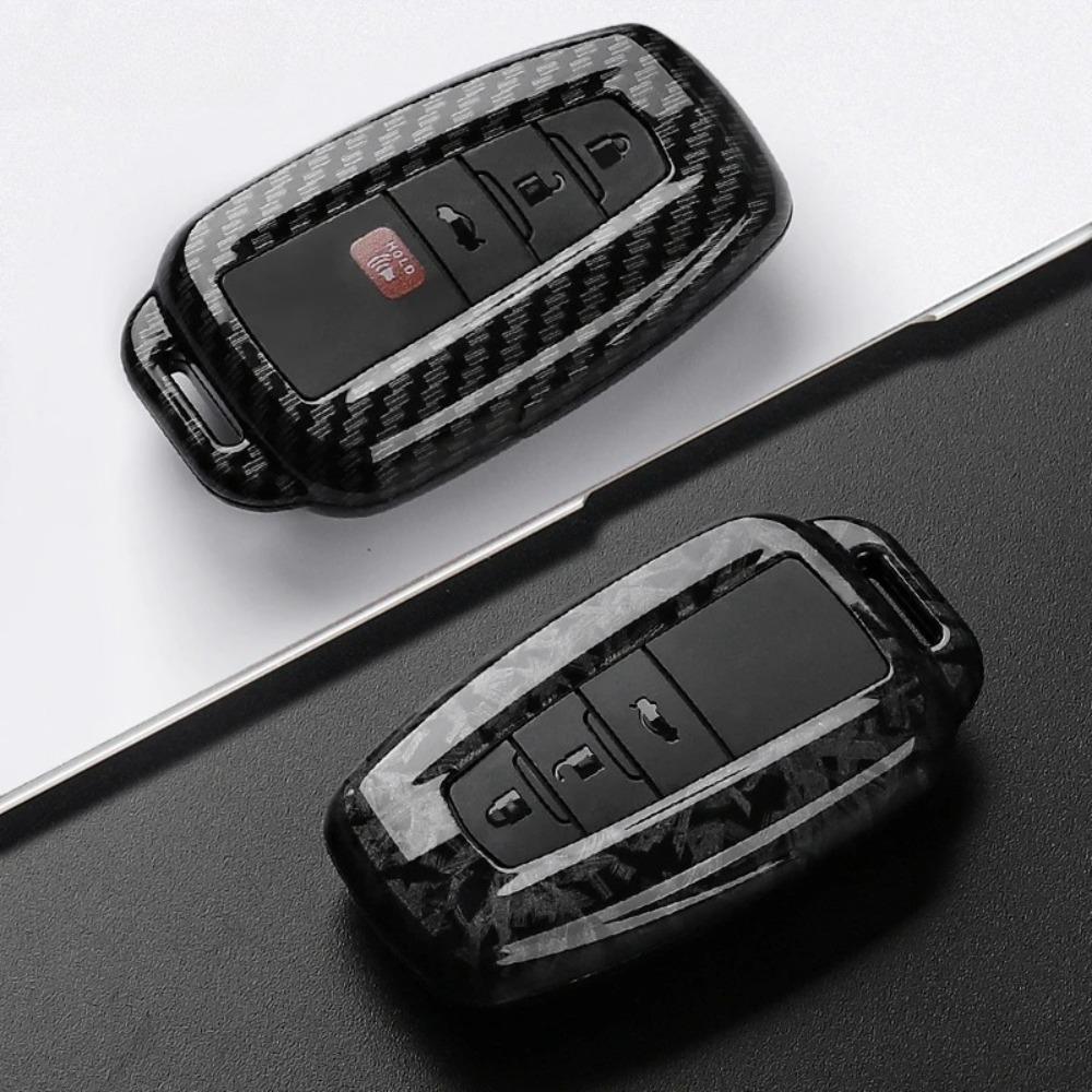 ABS Углеродное волокно Чехол для ключа автомобиля Крышка Оболочка Брелок для Toyota Prius Camry Corolla C-HR CHR RAV4 Prado 2018 2022 Аксессуары для ключей