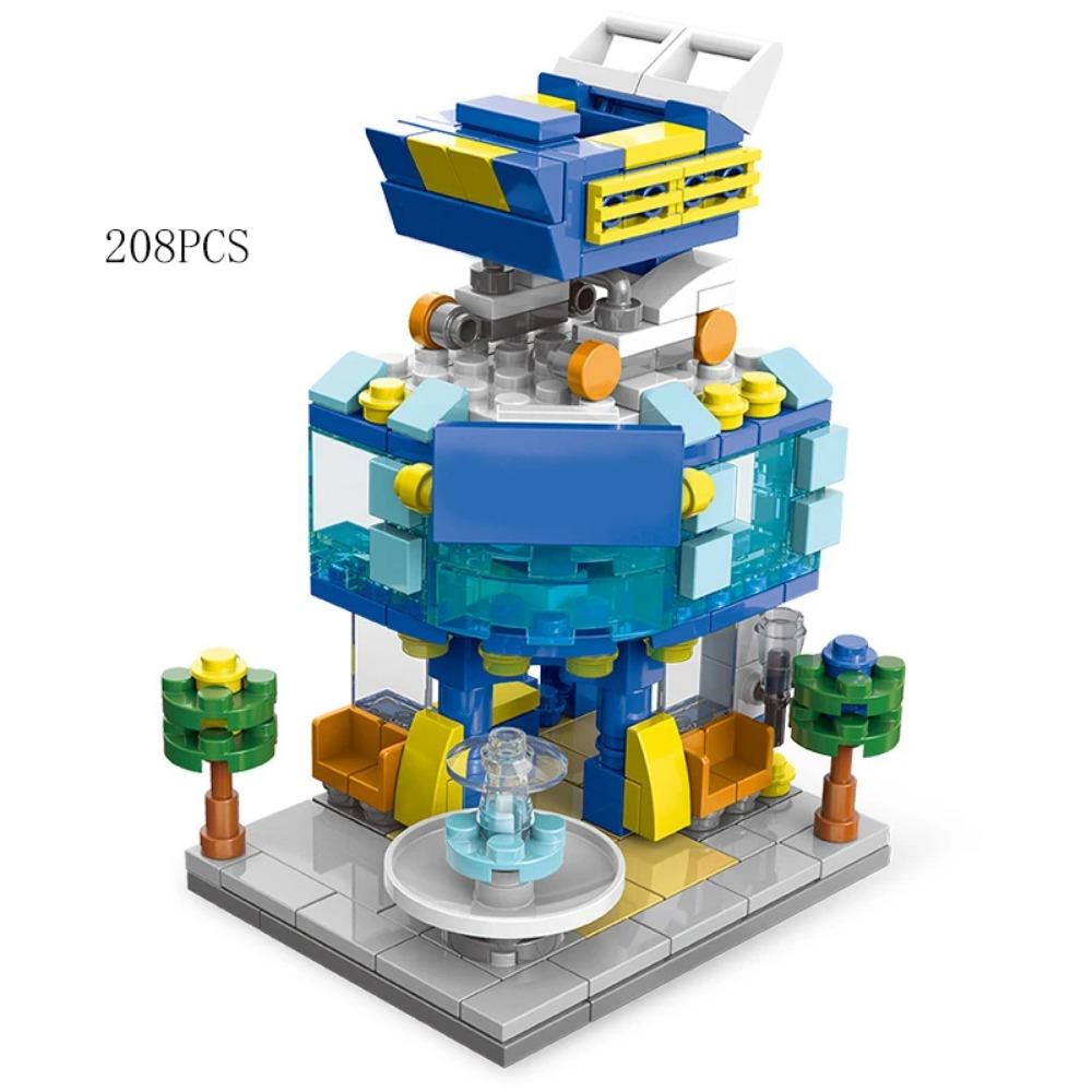 Мини-магазин, наборы для просмотра улиц, модельные строительные блоки, гамбургер, ресторан, розничный магазин, креативная архитектура, друг, город для девочек