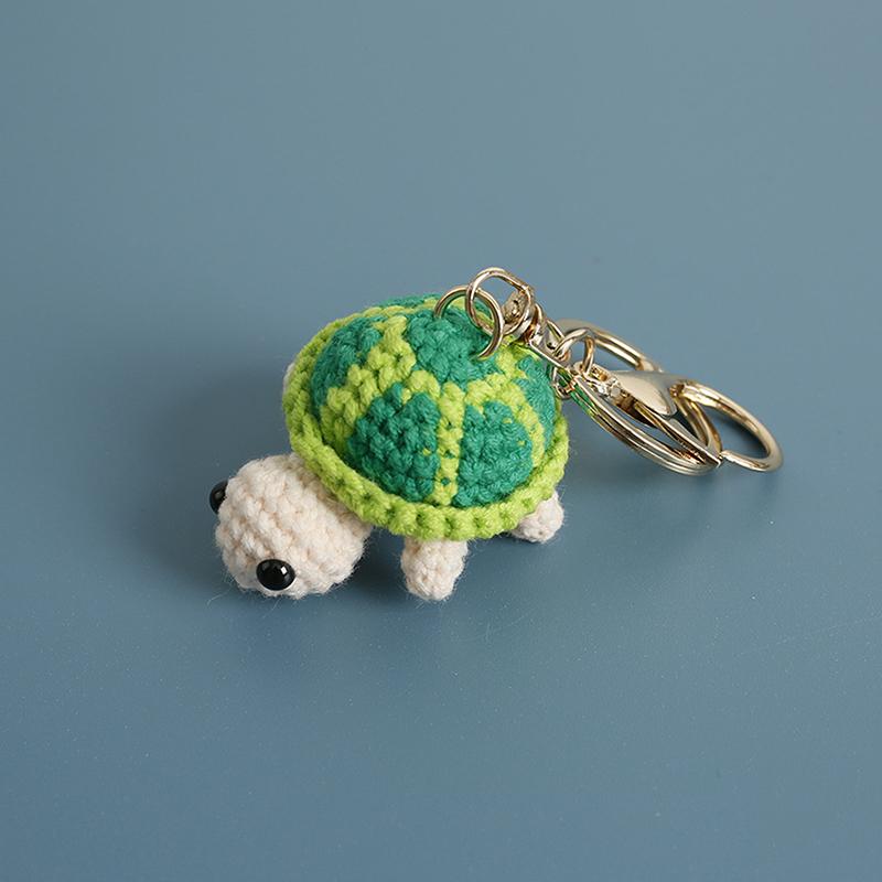 Funny Novelty Little Turtle Doll Crochet Keychain Pendant Creative Car Keyrings Exquisite Backpack Decoration Accessories Gifts