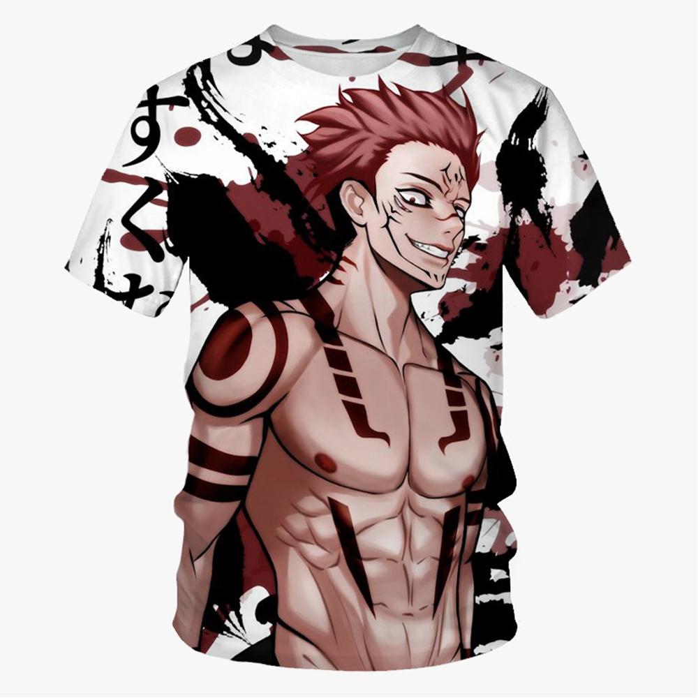 Summer Round Neck 3D Print Anime Pattern Top Fashionable Casual Short Sleeved Men's T-shirts