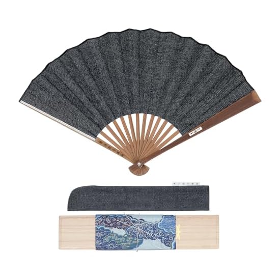 [Ginyanma] Folding Fan Men's Denim Folding Fan Okayama Denim Made in Japan High-Quality Fabric Foldi
