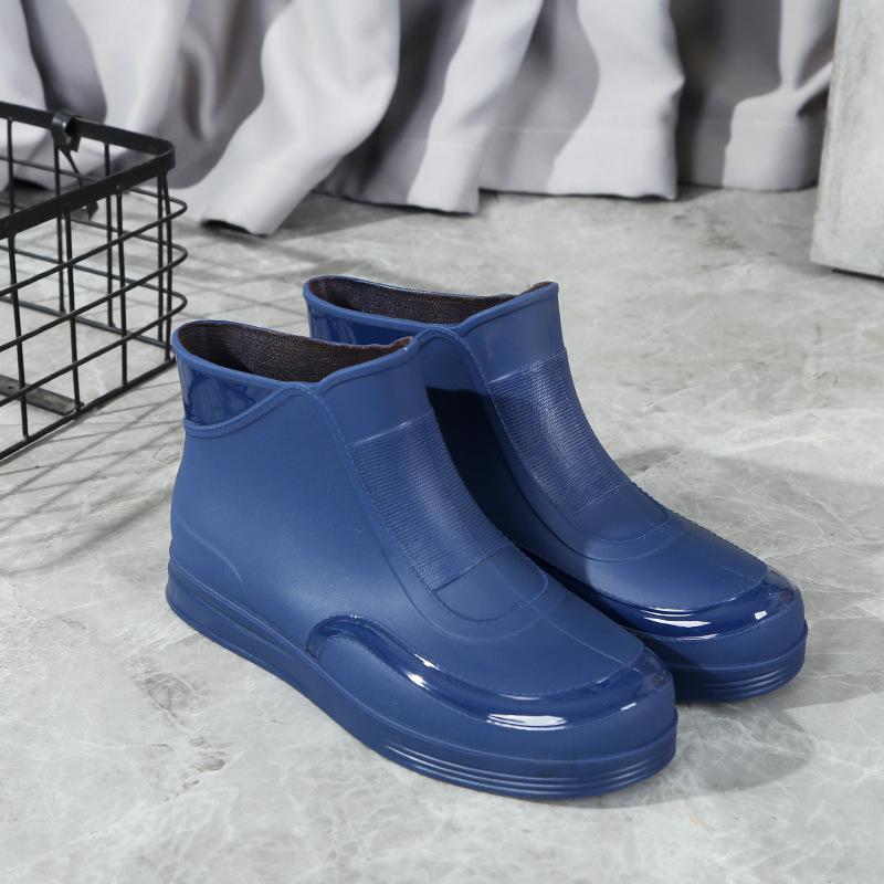Новые женские резиновые сапоги Водонепроницаемая обувь Нескользящие Низкие Короткие Резиновые Сапоги Водная Обувь Толстая Подошва Утепленные Хлопком Теплые Резиновые Сапоги