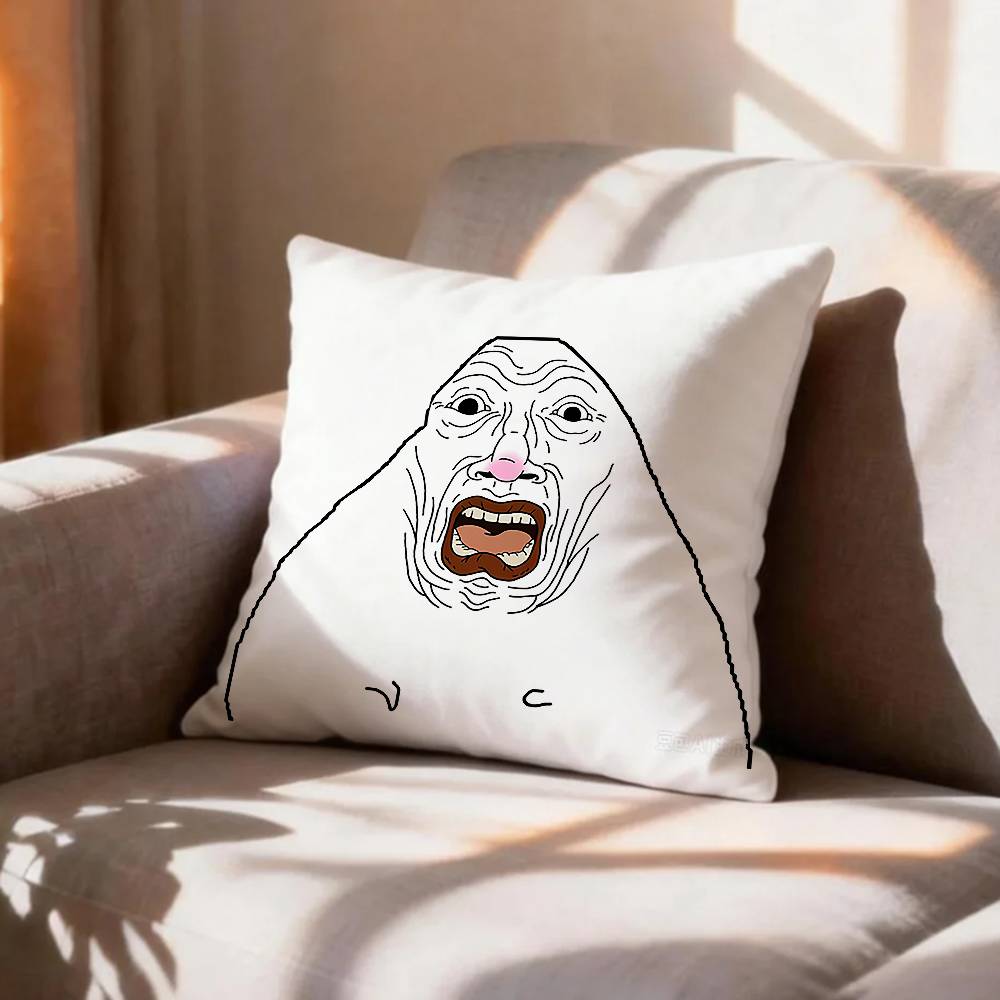 FUNNY HHamster Caveman Pillow Case Pattern Printed Pillowcase For Living Room Sofa Cushion Cover