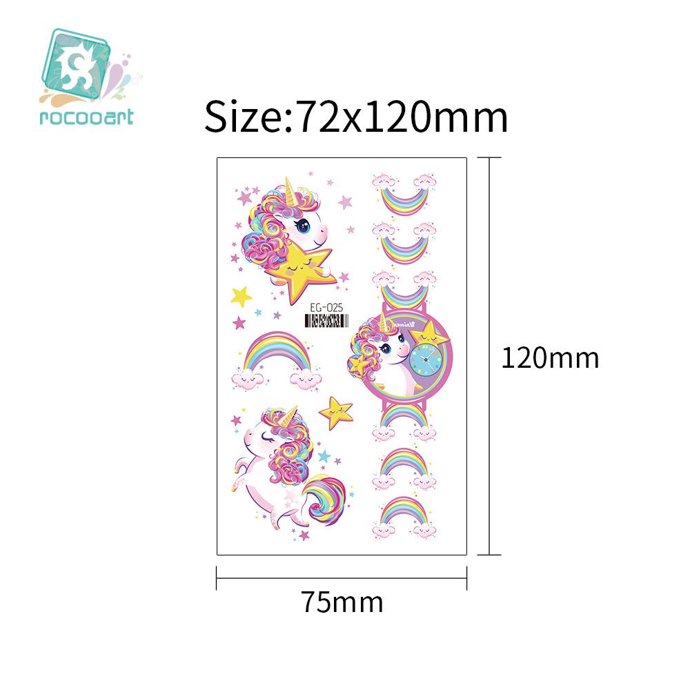 Unicorn Glitter Tattoo Stickers: Cute Temporary Cartoons for Kids