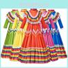 Мексиканский косплей Длинное платье Костюмы для детей Подарок на Хэллоуин Вечеринка Выступление
