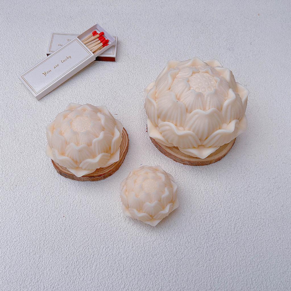 Candle Mould Resin Casting Molds DIY 3D Silicone Mould Lotus Flower Candle Mold Silicone Handicrafts Candle Making Mold