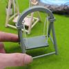 1/12 Miniature Swing Chair Realistic Mini Patio Swing Dolls Accessory Mini Furniture Swing Chair for Miniature Houses Doll Mansion