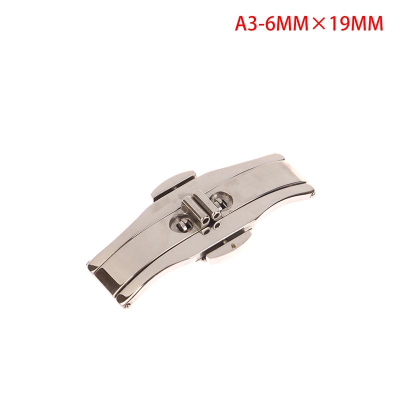 1 шт., нержавеющая сталь, застежка-бабочка, полированная кнопка, ремешок для часов, 15/17/19/21/23/25 мм, застежка для часов, аксессуары