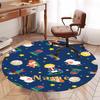 Custom Name The Little Prince Printed Round Rug Carpet Chair Rug Area Rug Entryway Doormats,for Office Chair Living Room Bedroom Kitchen Room.